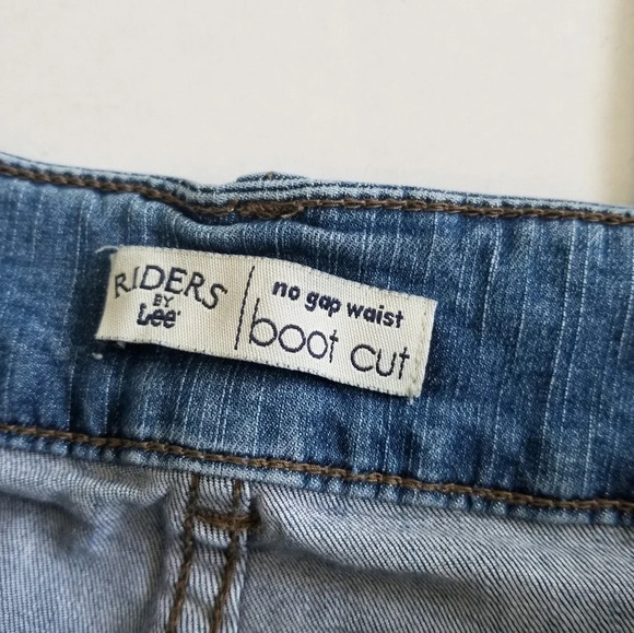 RIDERS BY LEE Blue Denim No Gap Waist Bootcut Jeans Size 8 - Picture 4 of 5